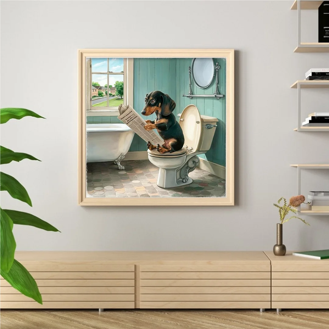 Dachshund Full 11CT DIY Stamped Cross Stitch Kits 40x40cm for Adults Home Decor