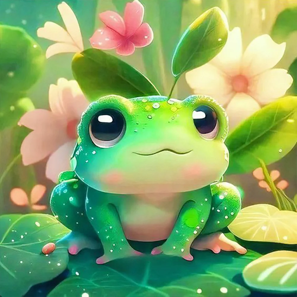 Little Frog After Rain - Full Round Drill Diamond Painting - 30