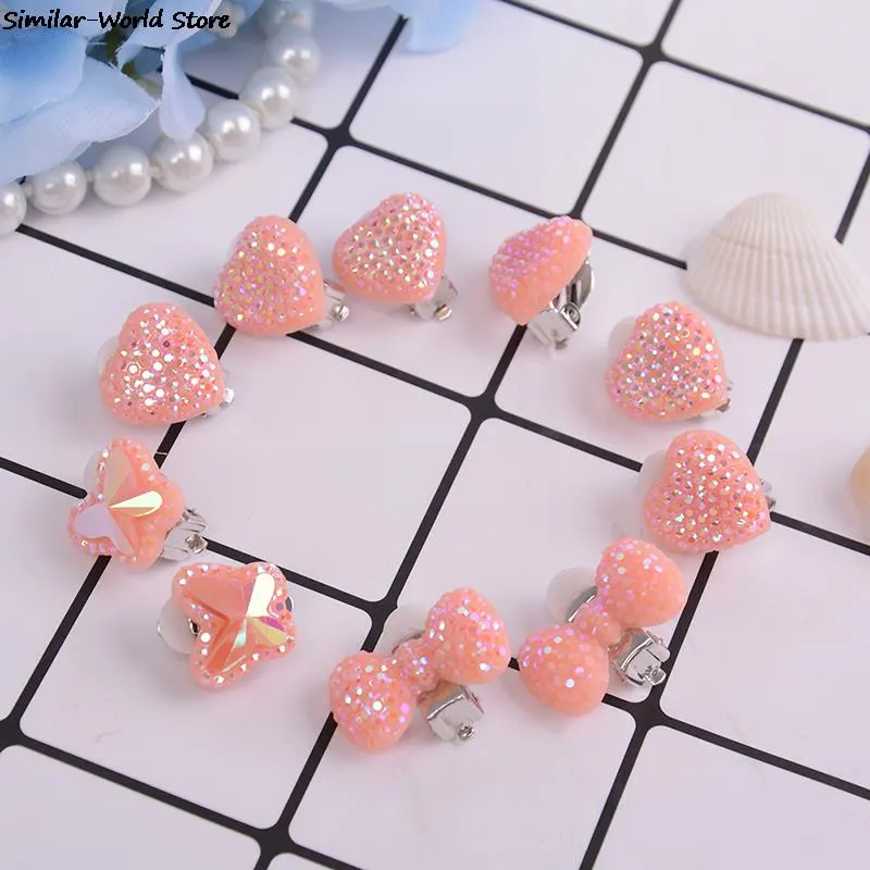1Pair Heart/Bow/Butterfly Ear Clip Style Earring Soft Invisible Ear Hanging Ear Clip No Piercing Earring For Children Kid