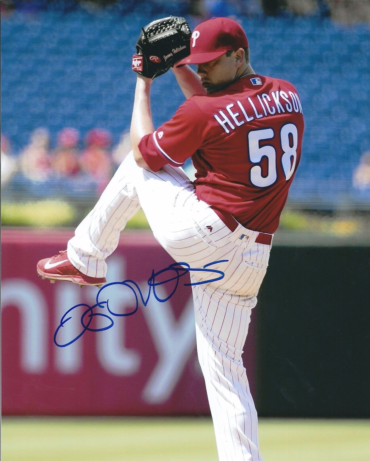 Autographed JEREMY HELLICKSON Philadelphia Phillies 8x10 Photo Poster painting - COA