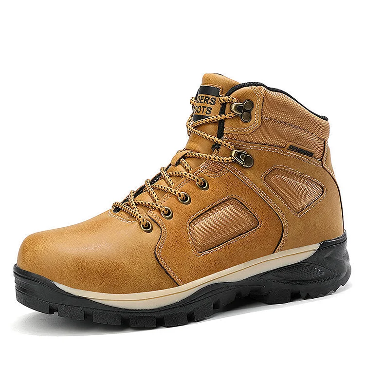 Men Outdoor Waterproof Slip Resistant Leather Hiking Snow Boots