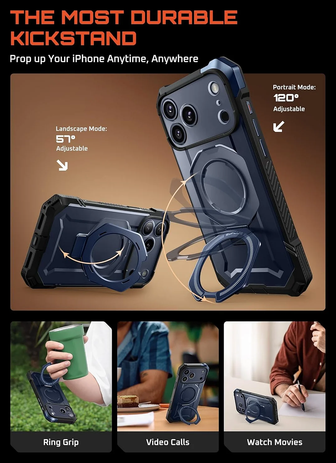 Compatible with iPhone 17 Pro Max Case with Kickstand (Unicorn Beetle Grip), [Camera Control Cover] [MagSafe Compatible] [Military-Grade Drop Protection] Heavy Duty Magnetic Phone Case