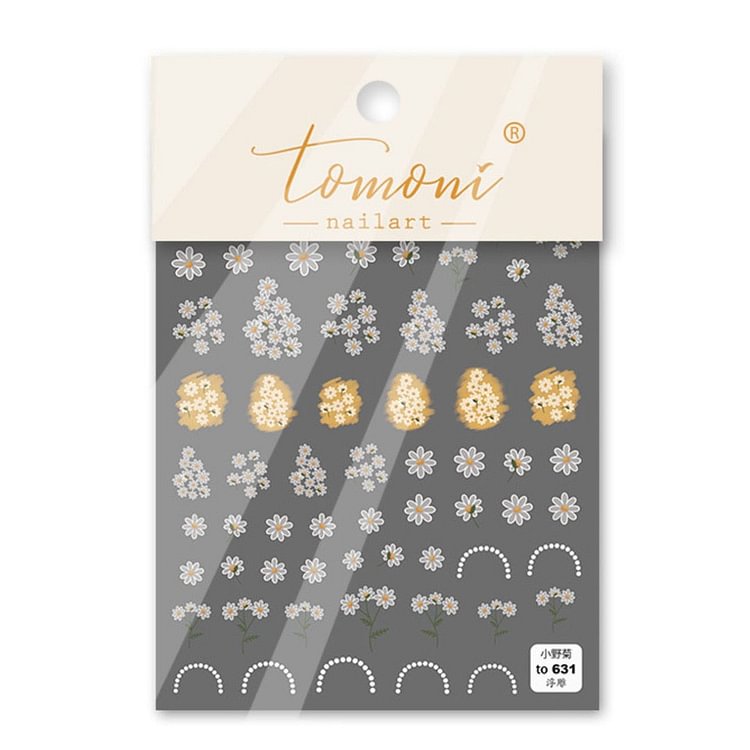 Beautizon Flowers and Ribbons Art Sticker High Quality 3D Engraved Nail Stickers Nail Art Decorations Nail Decals Design