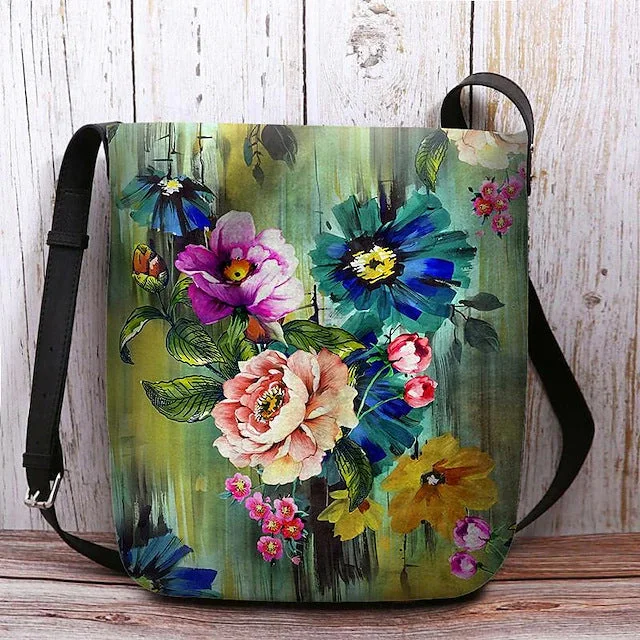 Style & Comfort for Mature Women Women's Flower Print Crossbody Bags Shoulder Bags