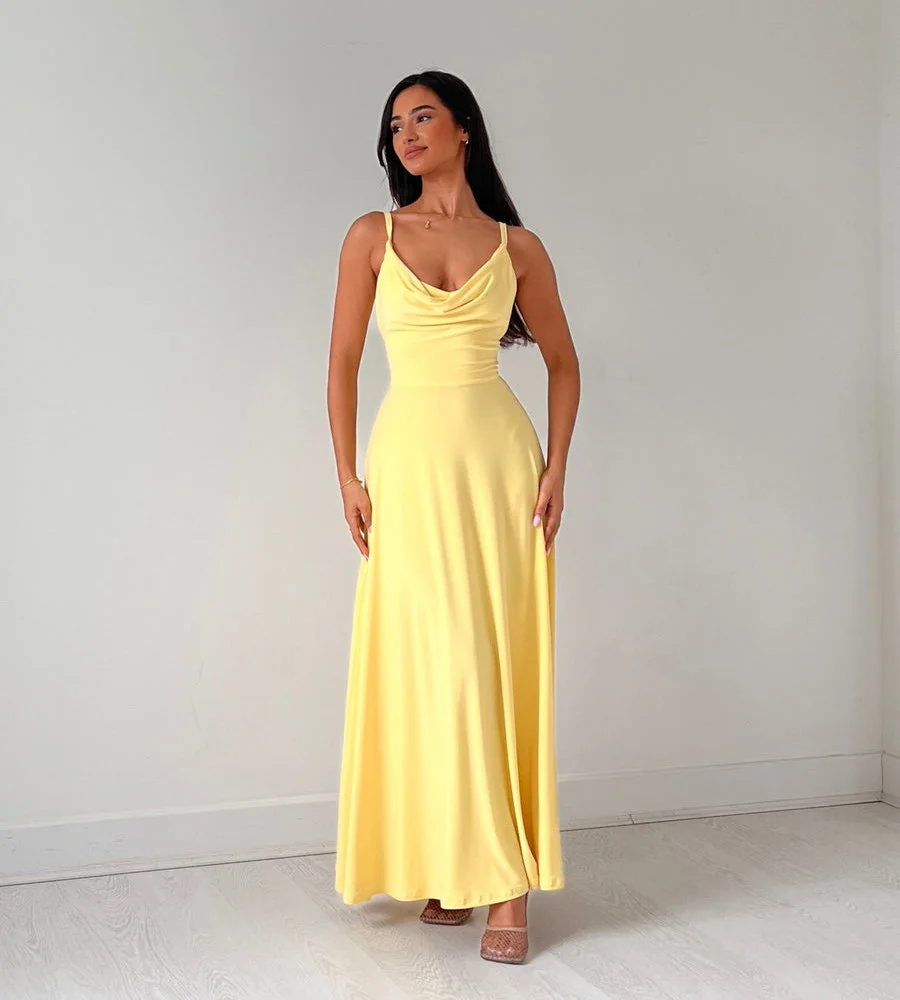 Cowl Neck Dress with Built-in Bra