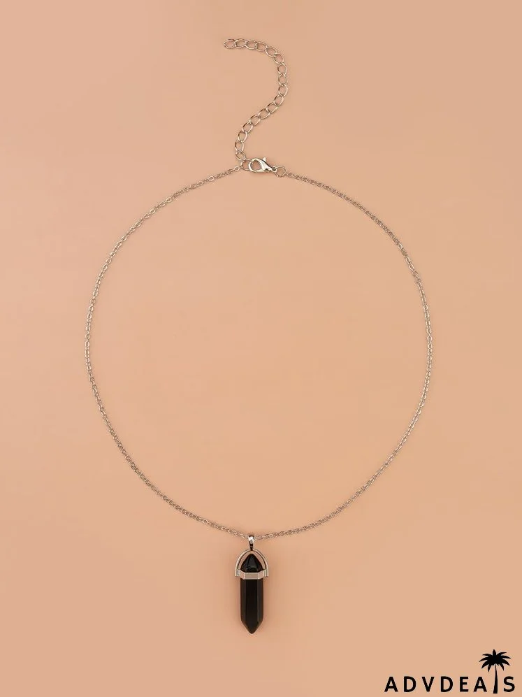 Geometric Stone Charm Necklace