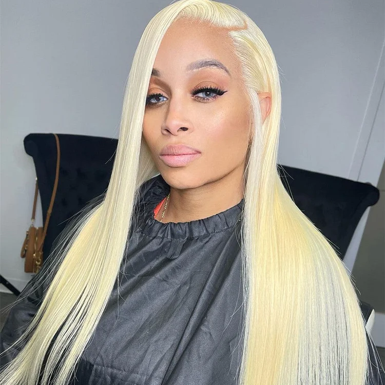 Goddess-Like Colored 613 Blonde Straight Lace Front Wig