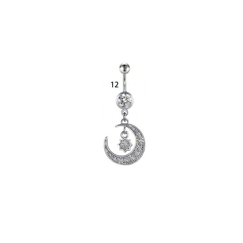 1 Piece Belly Rings Minimalist Classic Style Water Droplets 304 Stainless Steel Inlay Zircon Belly Rings