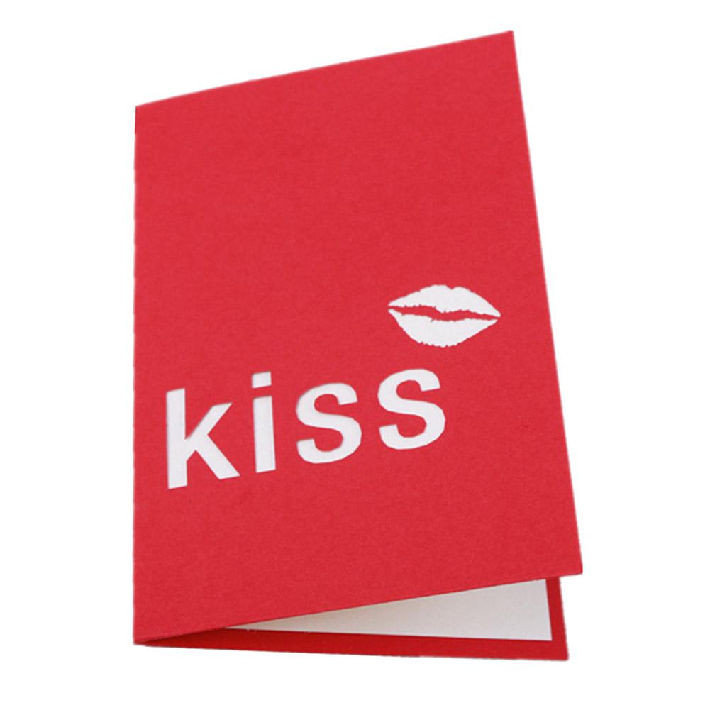 

3D Pop Up Cards Romantic Flame Red Lips Greeting Card Birthday Postcard, 501 Original