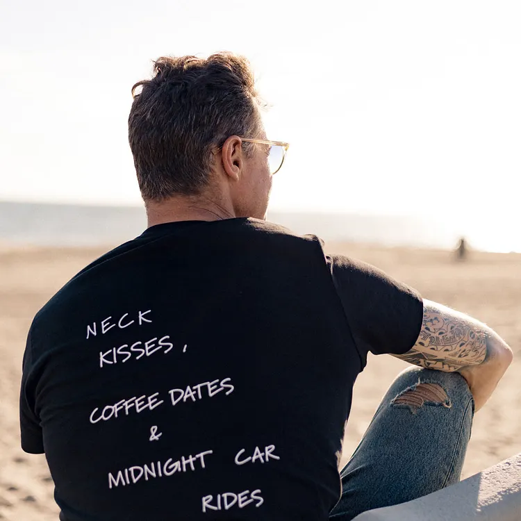 Neck Kisses Coffee Dates & Midnight Car Rides Printed Men's T-shirt