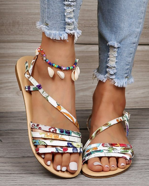 Holiday Floral Print Sandals shopify LILYELF