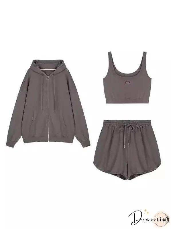 Women's Fashion Leisure Fitness Running Three-piece Sports Suits