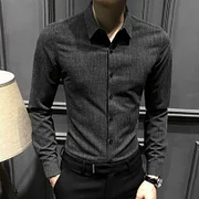 Gerryellis men fashion Men's Shirt Black for Office Dress Male Shirts Business Formal Cheap Brand Cool Korean Style Summer Xxl Button Up Casual Sale I