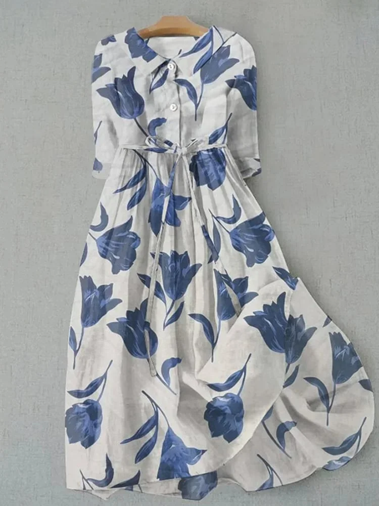 Women's Casual Art Floral Print Dress