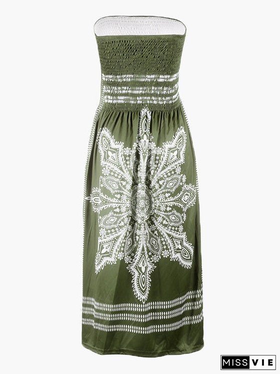 Women's Dresses Printed Tube Top Sleeveless Casual Dress