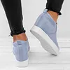 Women Faux Suede Wedge heel Sneakers Slip on Breathable Shoes