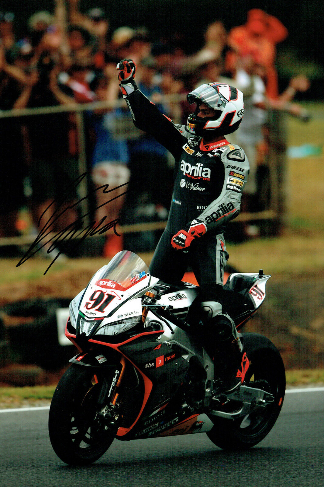 Leon HASLAM SIGNED Autograph Aprillia 12x8 Celebration 2015 Photo Poster painting AFTAL COA