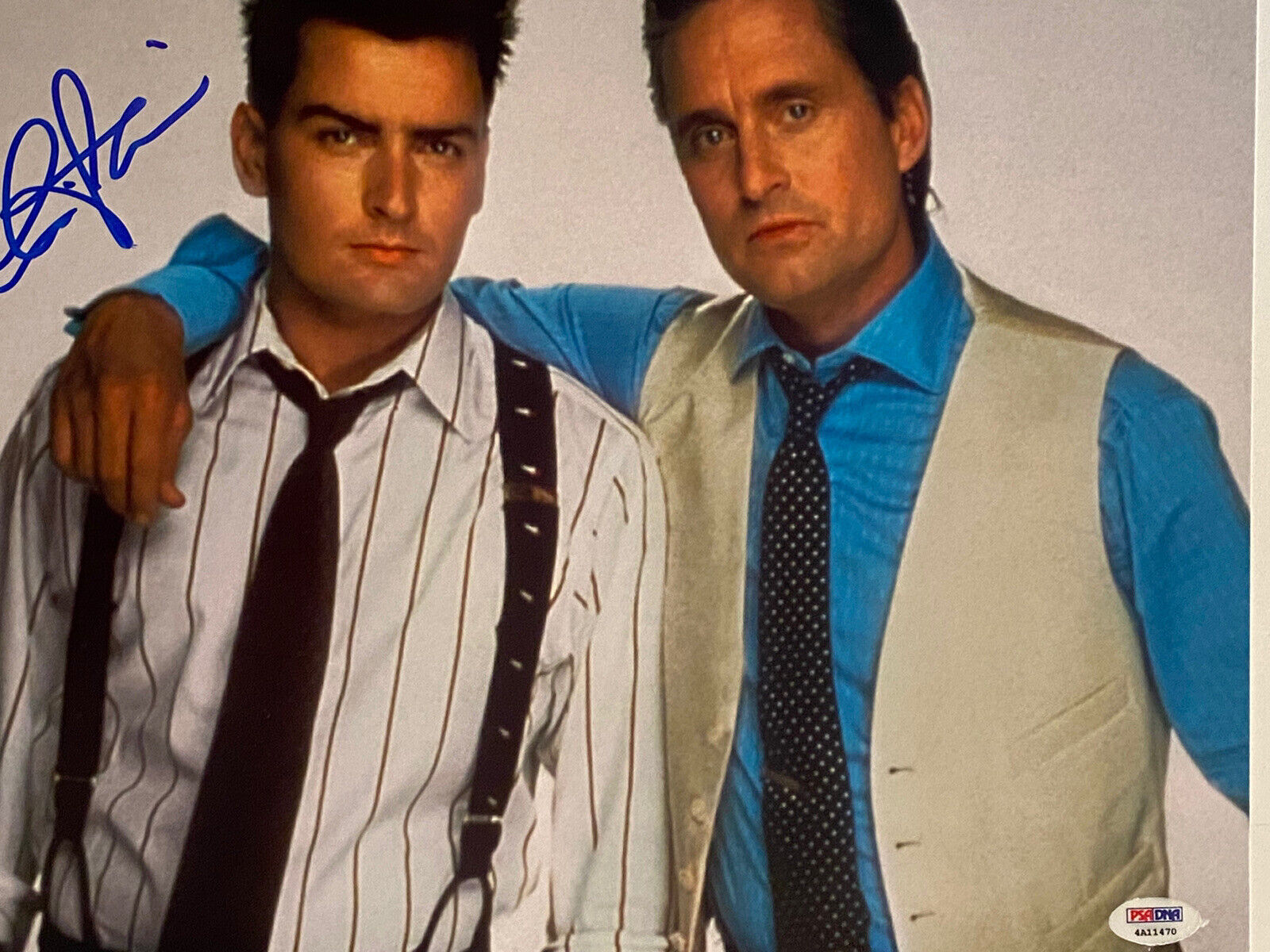 CHARLIE SHEEN AUTOGRAPHED SIGNED 11x14 Photo Poster painting PSA/DNA COA