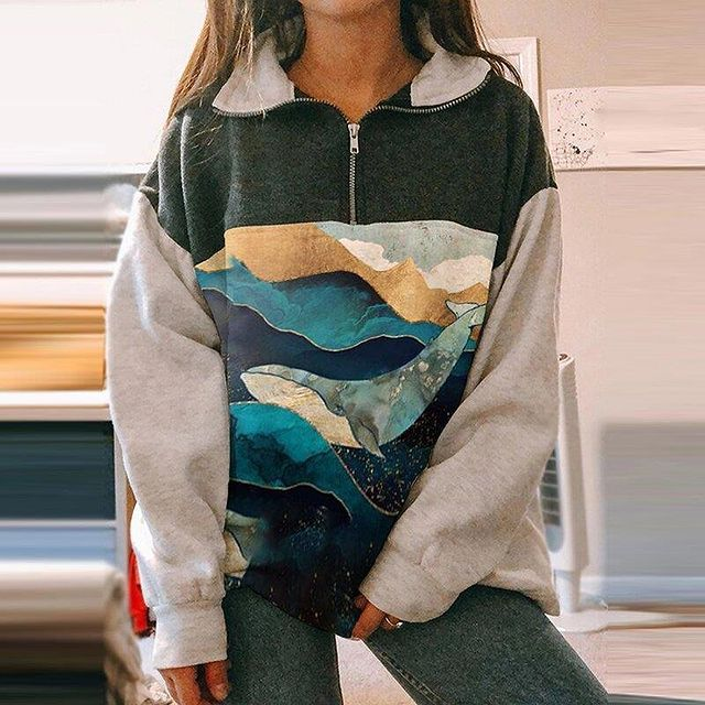 Vintage Marine Life Casual Sweatshirt / DarkAcademias /Darkacademias