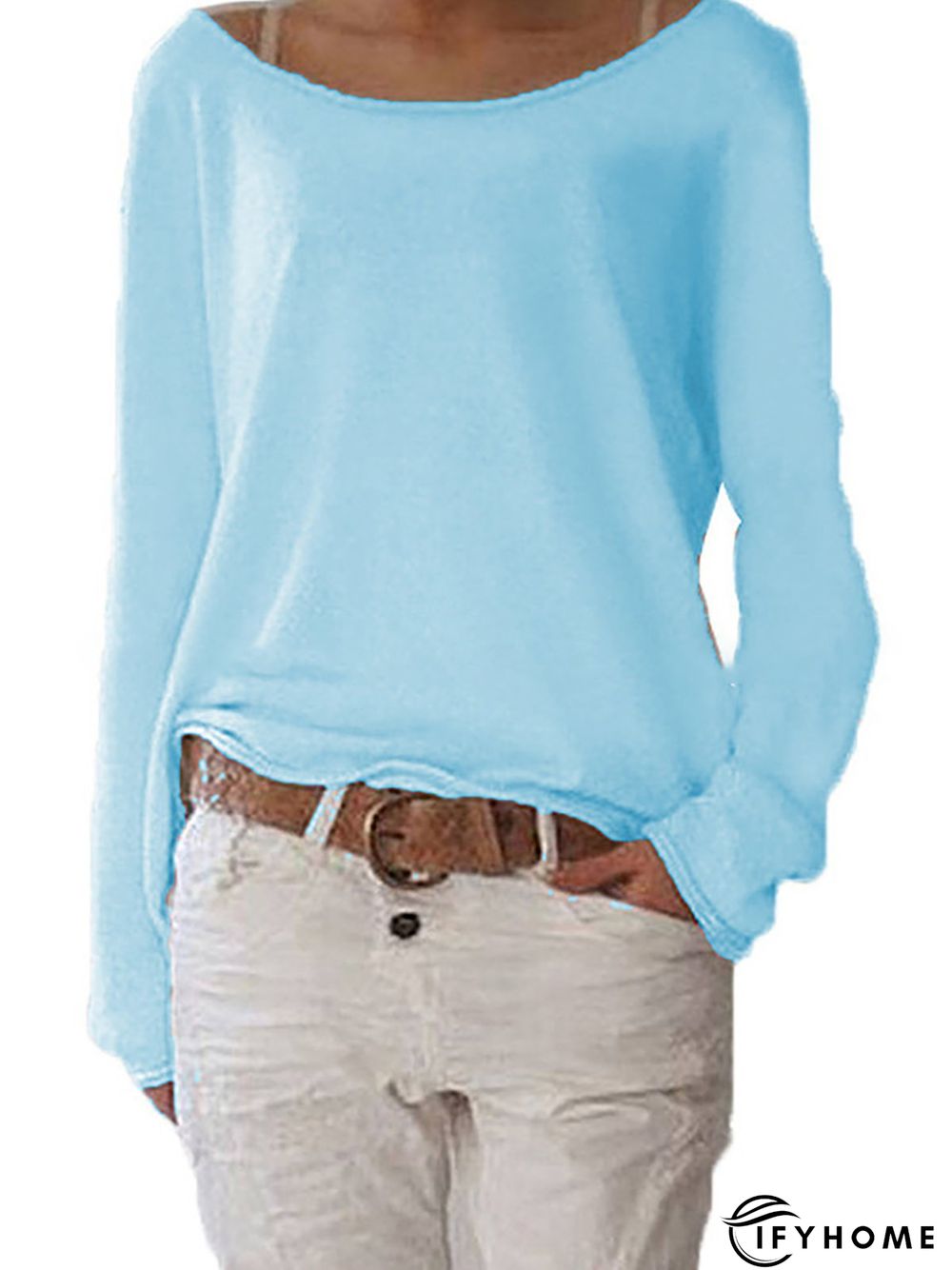 Long Sleeve Crew Neck Cotton T-shirt | IFYHOME