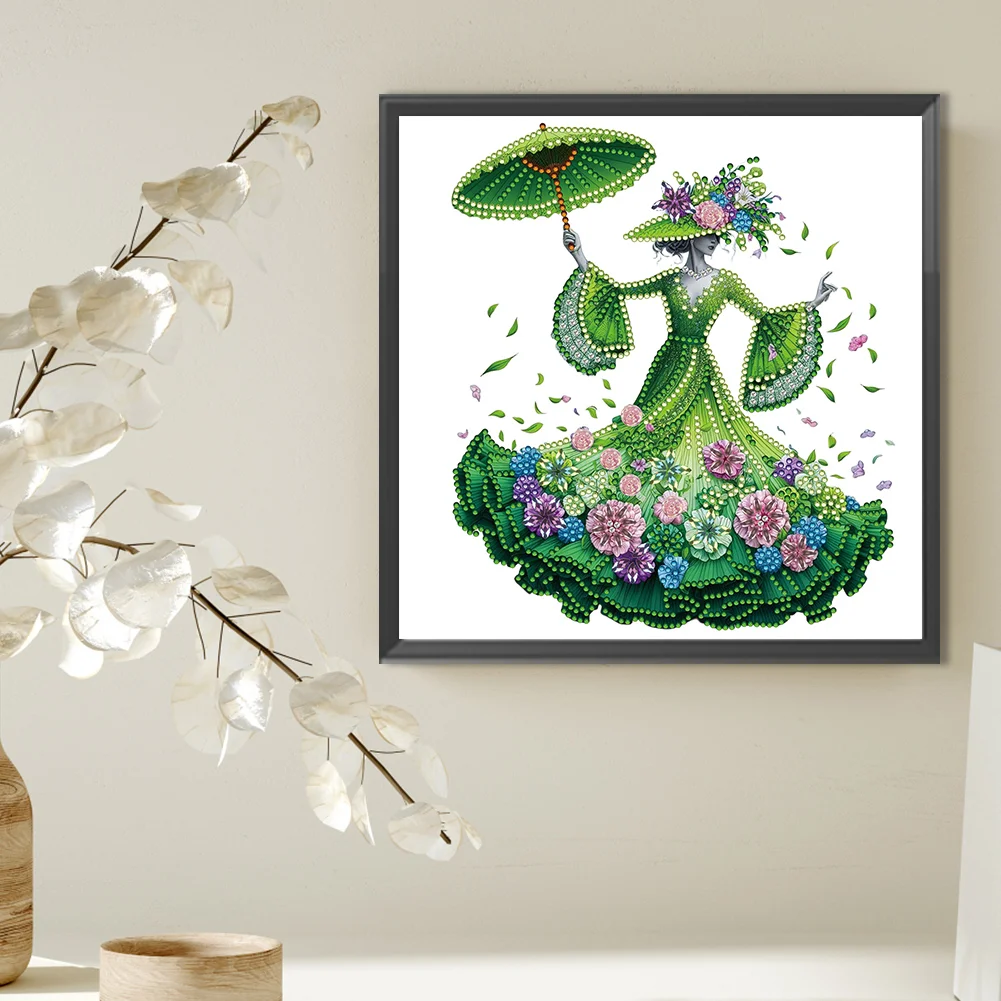 Diamond Painting - Partial Special Shaped Drill - Elegant Lady(Canvas|30*30cm)