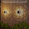 Decorative Solar Mandala Lights Waterproof Solar Powered Deck Step Wall Lights for Garden Post Patio Backyard Yard Decor