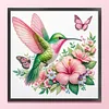 Humming Butterfly Glass Bead Partial 11CT DIY Stamped Cross Stitch Kits for Beginners Adults Home Decor Cross Stitch Art and Crafts Kits 14.04x14.04in tapestrymarket