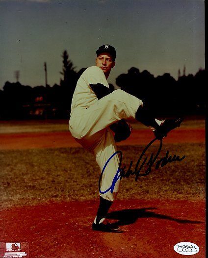 Johnny Podres Brooklyn Dodgers Signed Jsa Sticker 8x10 Photo Poster painting Authentic Autograph