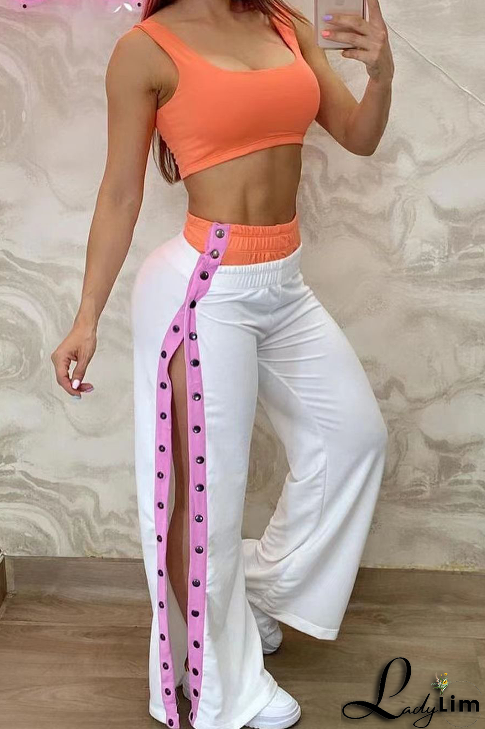 Green Fashion Solid Buckle Square Collar Sleeveless Two Pieces