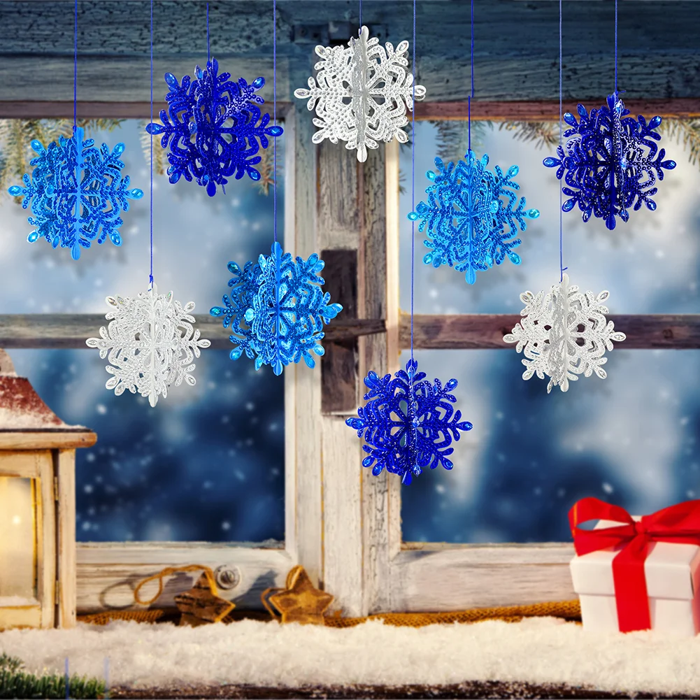 5D DIY PET Special Shaped Snowflake Diamond Art Hanging Decorations for Beginner