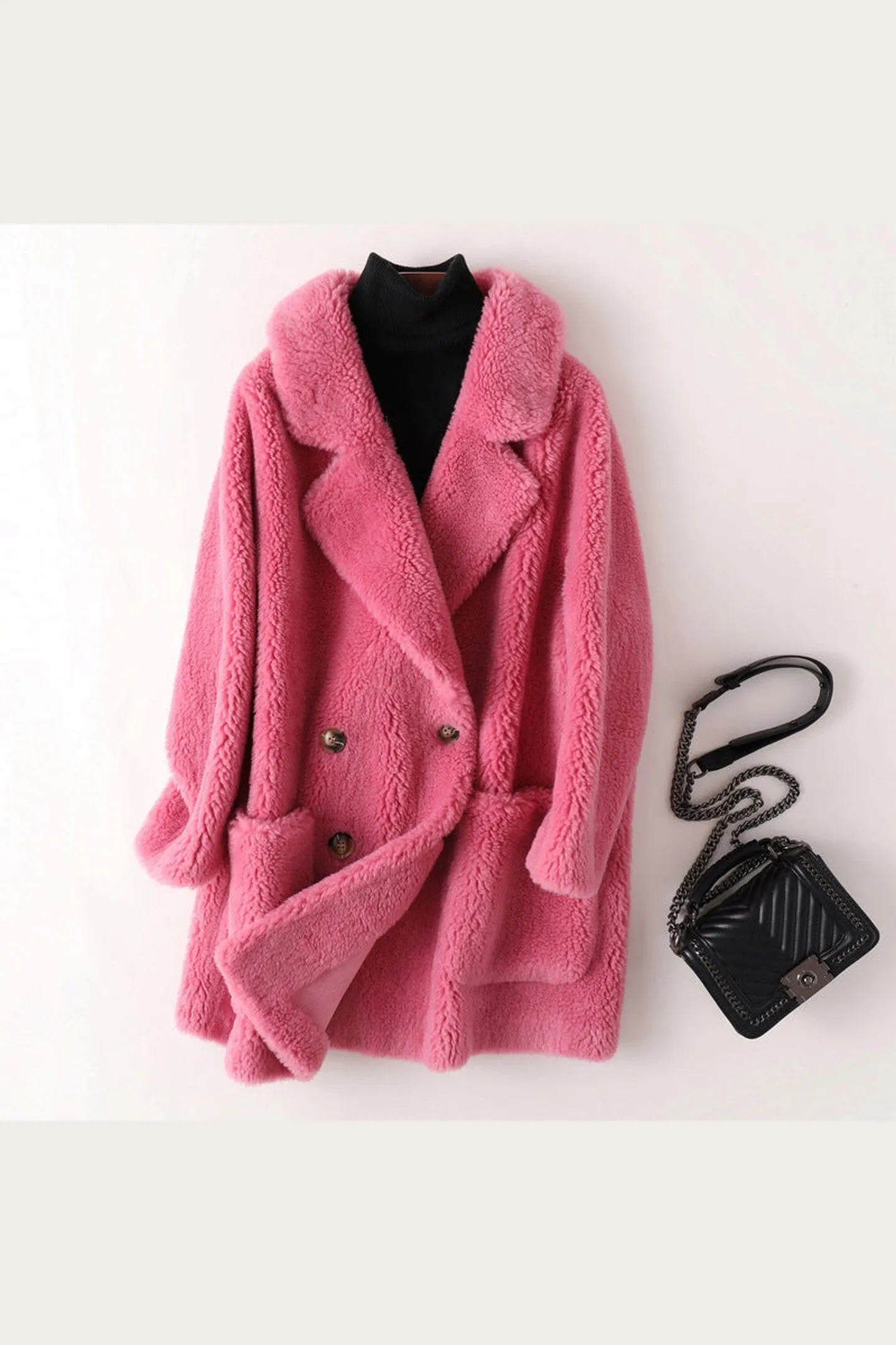 Women's Shearling Oversized Coat &ndash; Warm Winter Statement