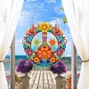 (US Local)3Pcs Flowers 5D DIY Diamond Painting Hanging Pendant Rhinestone Art Decorations