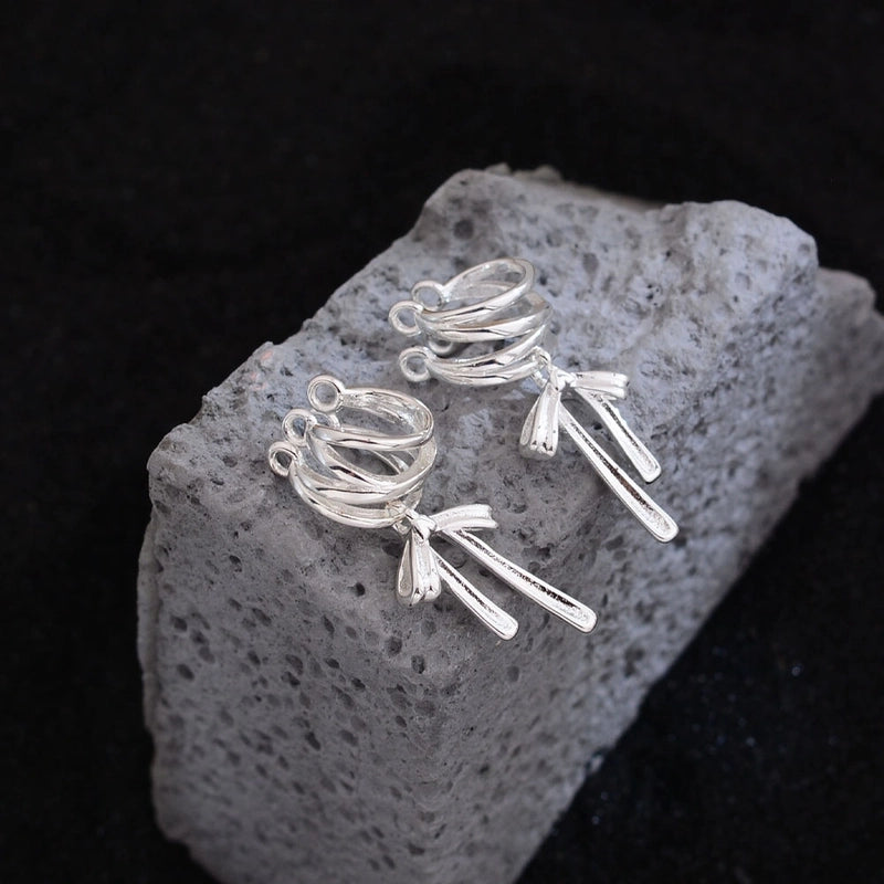 1 Pair Elegant Minimalist Streetwear Bow Knot Copper Drop Earrings