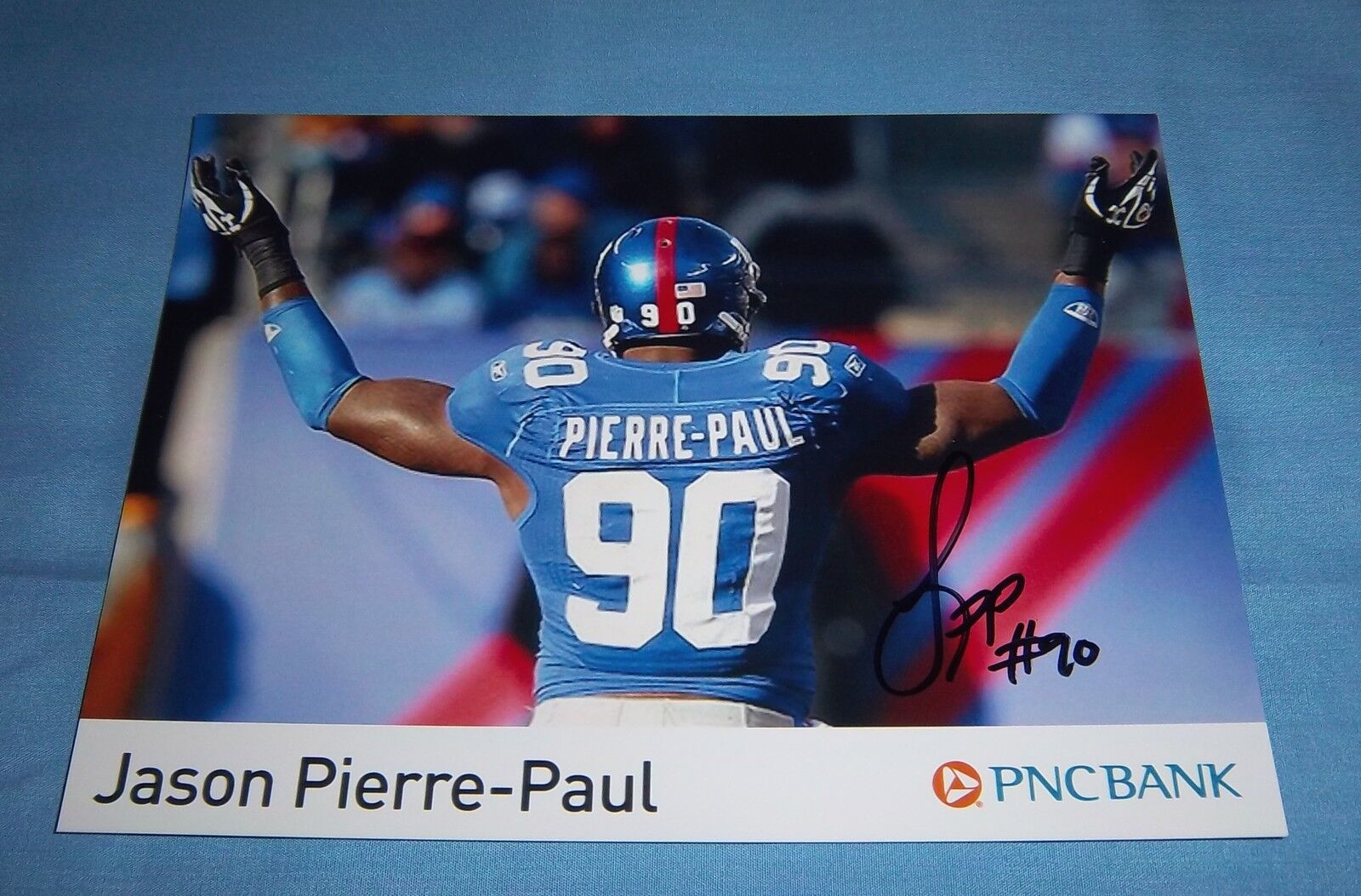 NY Giants Jason Pierre Paul Signed Autographed 8x6 Photo Poster painting Super Bowl Champs