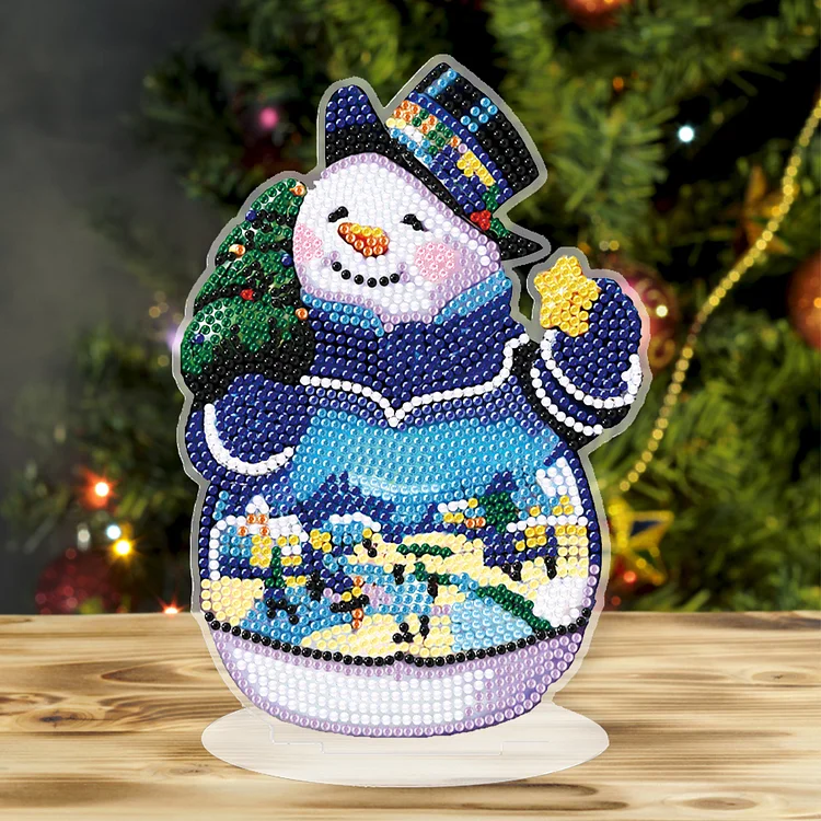 5D DIY Diamond Art Table Decor Guardian Snowman Christmas Decor Embrace  Snowman