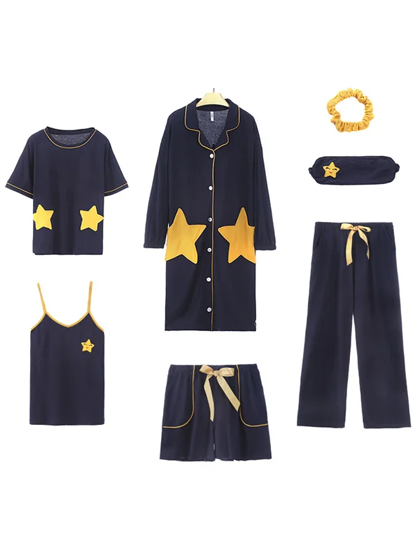 Girlish Star Casual Seven-Piece Pajama Sets