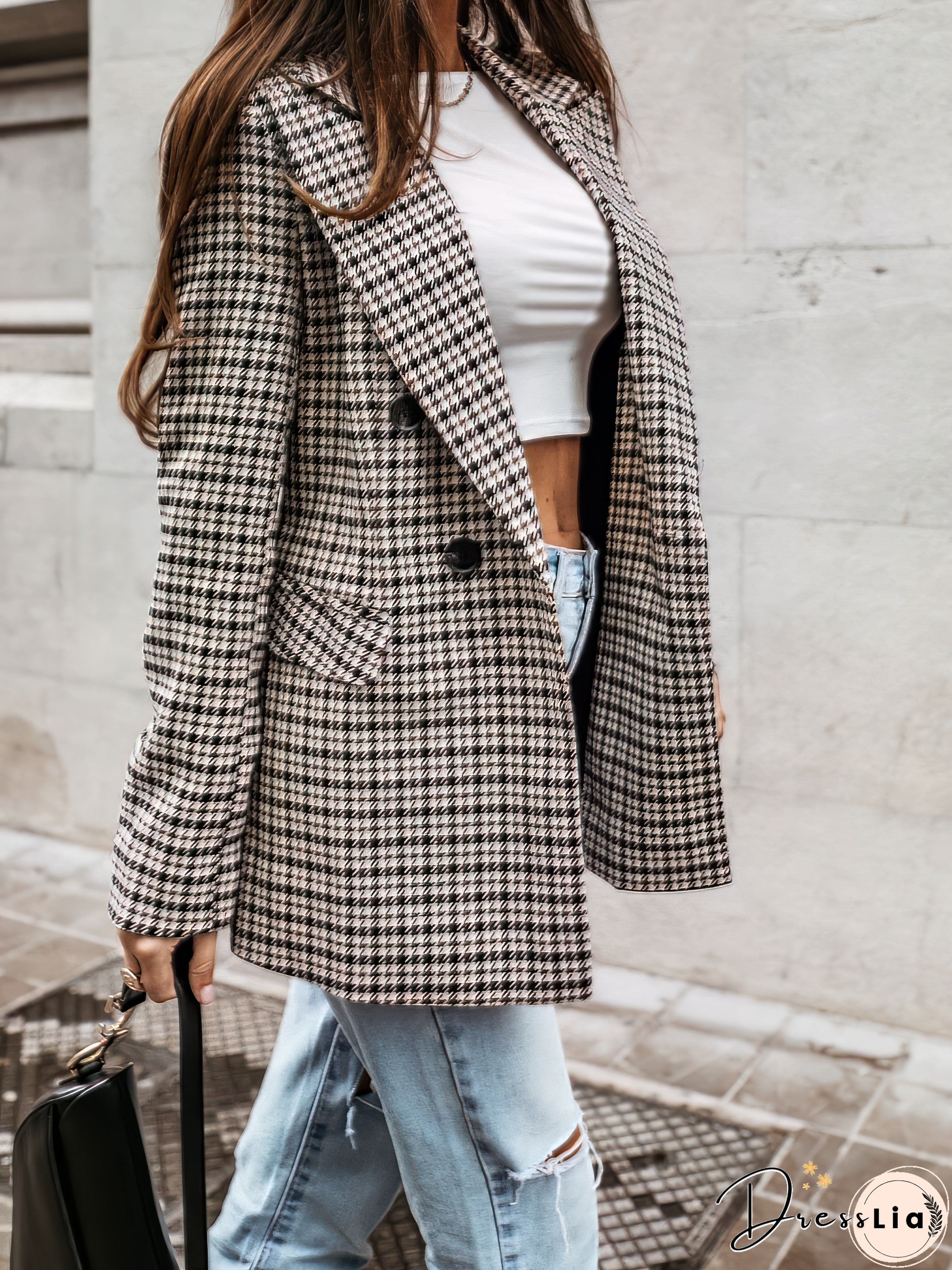 Brown and Black Glen Plaid Blazer