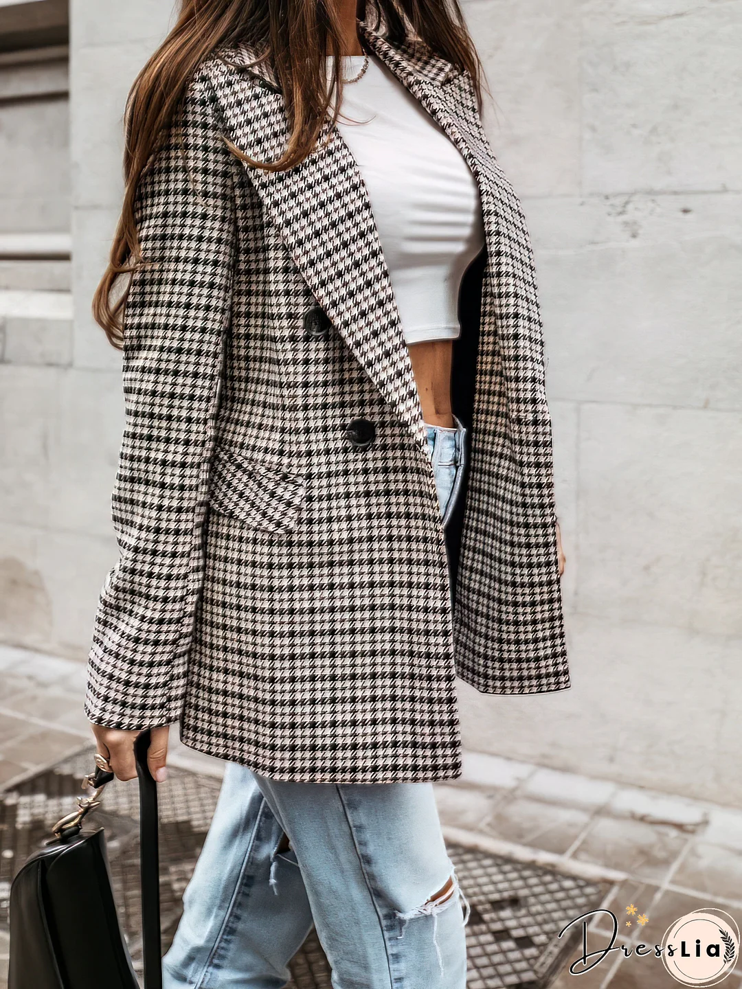 Brown and Black Glen Plaid Blazer