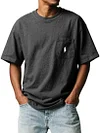 Men's Loose Round Neck Pocket T-shirt