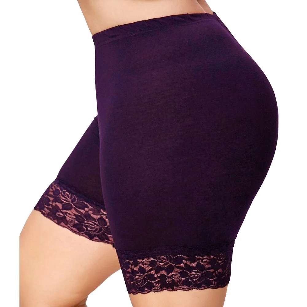 Womens Plus Size Lace Shorts cycliste femme Biker Elastic High Waist Bottoms Trousers Trunks Women's Sexy Panties Bragas Slipje