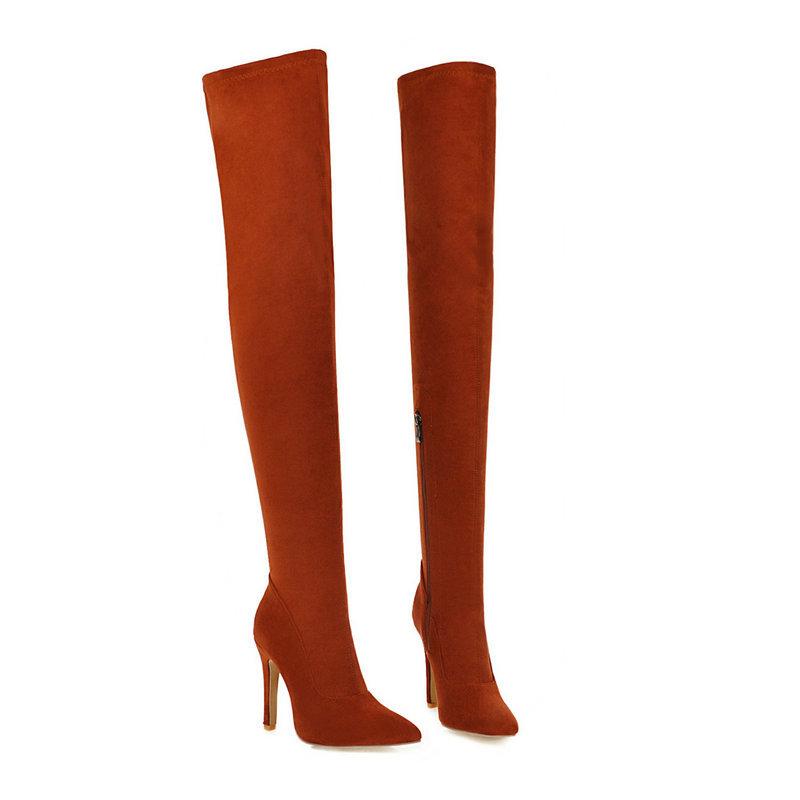 VCSHOES And Over Knee Thin Heel High Heel Elastic Boots