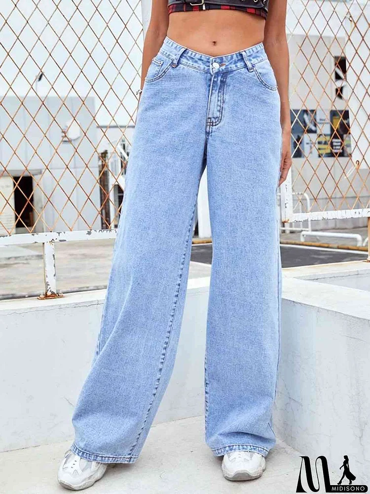 Wide Leg Jeans with Pockets