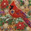 Christmas DIY Special Shape Diamond Painting Pearl Art With Inner Frame Kit 25x25cm(Christmas Cardinal)