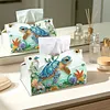 Ocean Turtle Floral DIY Diamond Painting PU Tissue Holder Box
