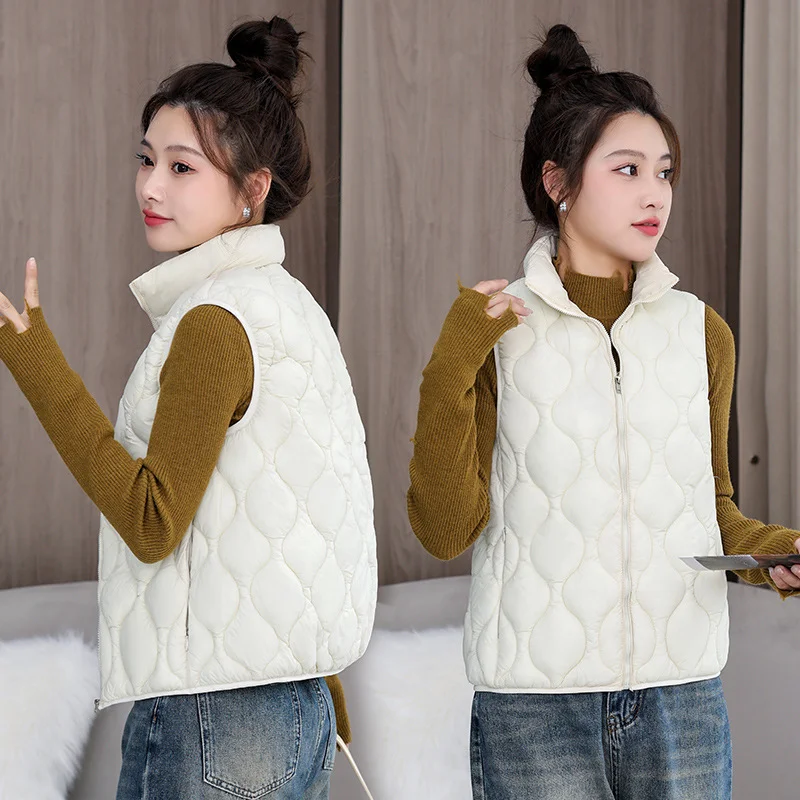 Toloer Cotton Vest Female Short Standing Collar Diamond Ge Qiu Dong New Korean Cotton Vest Cotton Vest Coat Fashion Cotton Horse Clip-Outfit Ideas