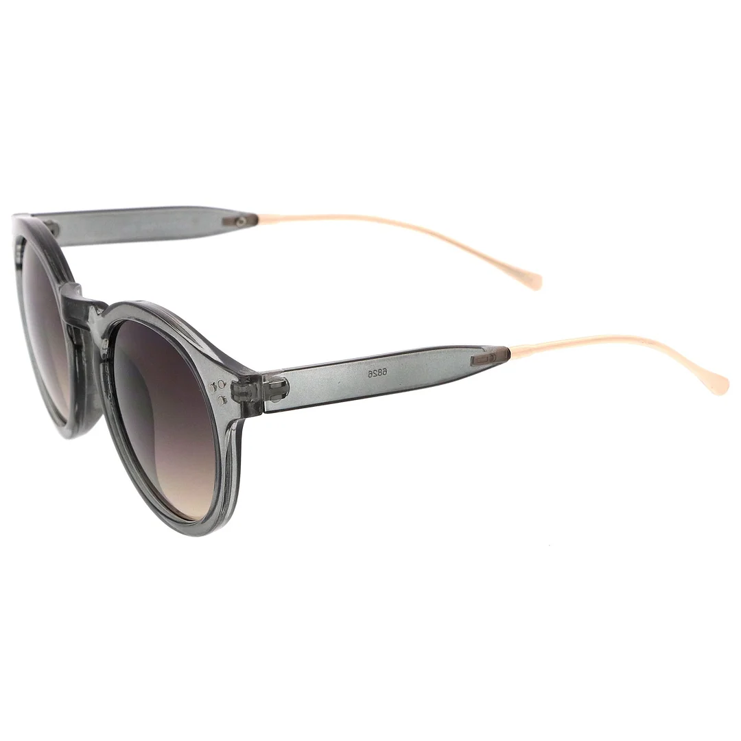 Metal Temple Keyhole Bridge Neutral-Colored Lens P3 Round glasses 50mm