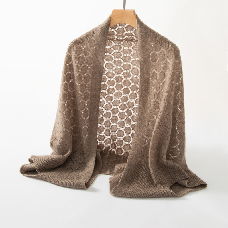 100% Cashmere Scarf Shawl Leightweight Hollow Petals REAL SILK LIFE