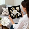 DIY Pearl Painting Rose for Home Decor with Frame(25x25cm)
