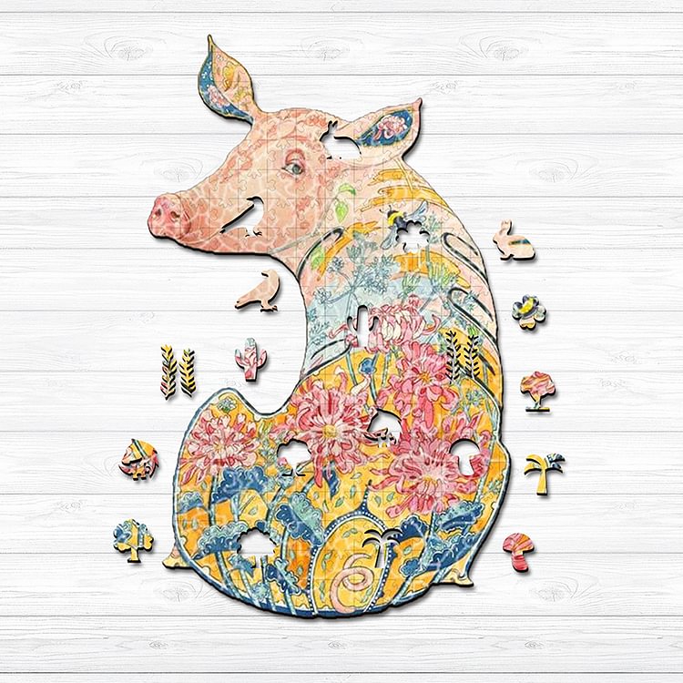 Pigs Wooden Jigsaw Puzzle