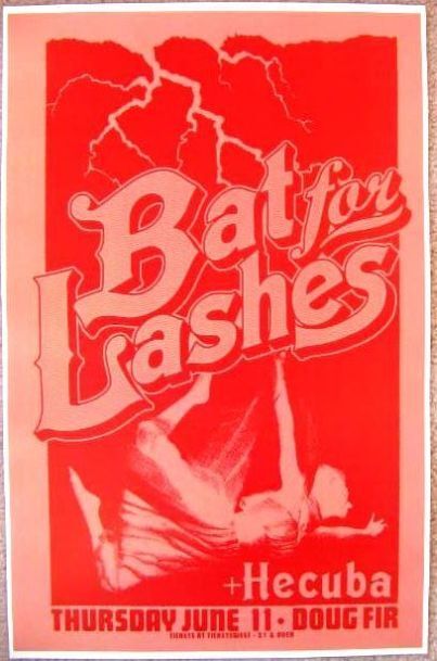 BAT FOR LASHES Gig POSTER June 2009 Portland Oregon Concert